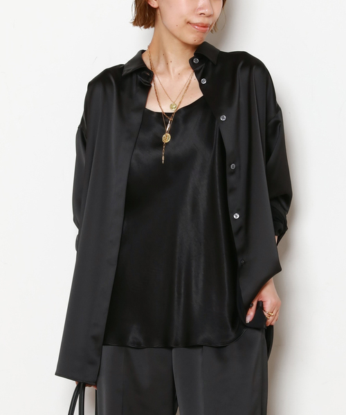 AP STUDIO(エーピーストゥディオ)の「サテンキャミソール(キャミソール・レディース・ブラック・38/36)」の7枚目の写真