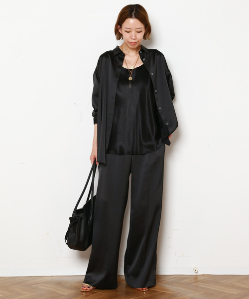 AP STUDIO(エーピーストゥディオ)の「サテンキャミソール(キャミソール・レディース・ブラック・38/36)」の8枚目の写真