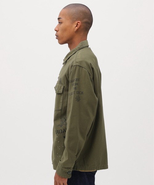 AVIREX（アヴィレックス）の「AGED LOOK L/S UTILITY SHIRT / エイジド ルック ユーティリティシャツ / AVIREX / アヴィレックス（シャツ/ブラウス・メンズ・オリーブ・MEDIUM/X-LARGE/LARGE）」の5枚目の写真