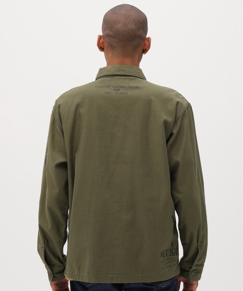AVIREX（アヴィレックス）の「AGED LOOK L/S UTILITY SHIRT / エイジド ルック ユーティリティシャツ / AVIREX / アヴィレックス（シャツ/ブラウス・メンズ・オリーブ・MEDIUM/X-LARGE/LARGE）」の6枚目の写真