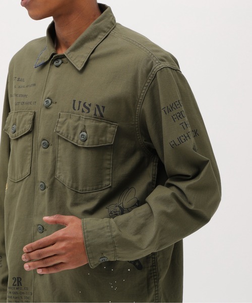 AVIREX（アヴィレックス）の「AGED LOOK L/S UTILITY SHIRT / エイジド ルック ユーティリティシャツ / AVIREX / アヴィレックス（シャツ/ブラウス・メンズ・オリーブ・MEDIUM/X-LARGE/LARGE）」の8枚目の写真