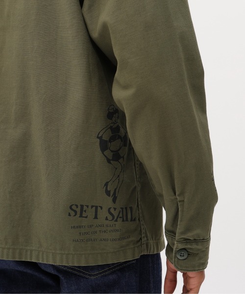 AVIREX（アヴィレックス）の「AGED LOOK L/S UTILITY SHIRT / エイジド ルック ユーティリティシャツ / AVIREX / アヴィレックス（シャツ/ブラウス・メンズ・オリーブ・MEDIUM/X-LARGE/LARGE）」の11枚目の写真