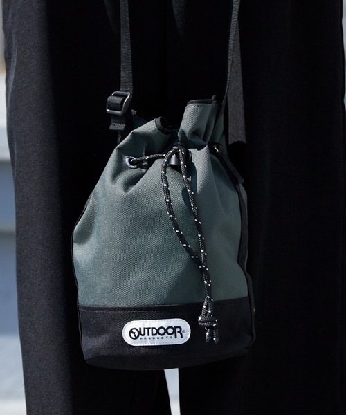 OUTDOOR PRODUCTS(アウトドアプロダクツ)の「OUTDOOR PRODUCTS/アウトドアプロダクツ TWO TONE COLOR DRAWSTRING BAG ツートーン 巾着 ショルダーバッグ 秋 秋服 2026年秋冬(ショルダーバッグ・レディース・ブラック/ベージュ/グレー/グリーン・FREE)」の11枚目の写真