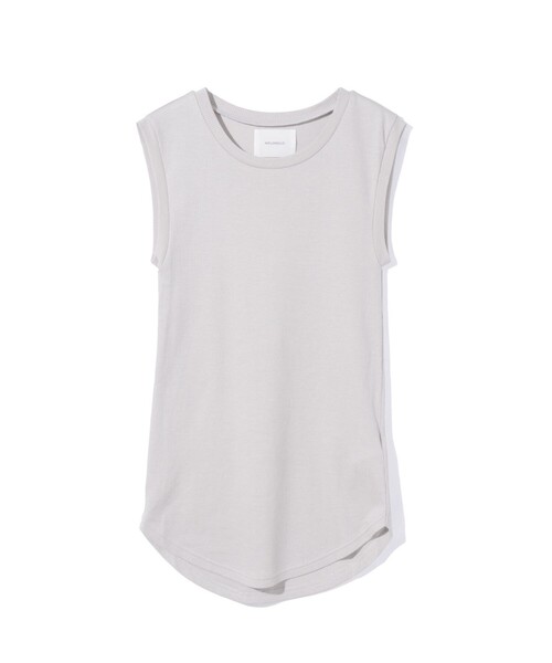 MIDIUMISOLID（ミディウミソリッド）の「MIDIUMISOLID for Ladies リブタンクトップ（Tシャツ/カットソー・レディース・オフホワイト/ブラック/ライトグレー/ブラウン/グレー系その他2/ホワイト・FREE）」の5枚目の写真
