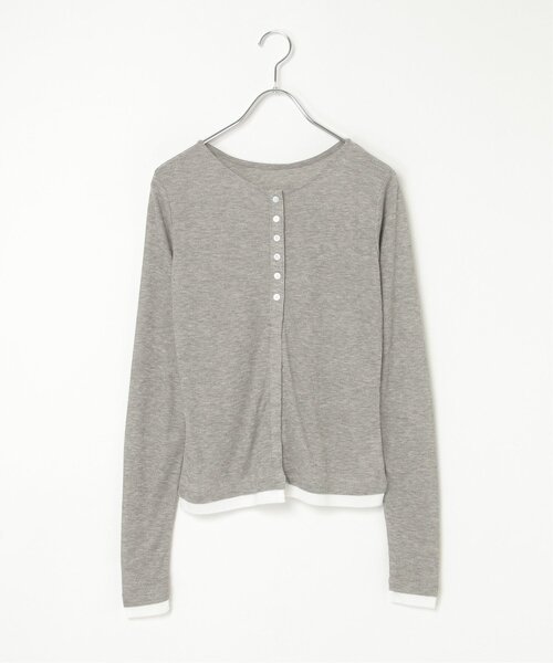 notch.（ノッチ）の「バイカラーシアーリブカーディガン（カーディガン/ボレロ・レディース・イエロー/ブラック/オフホワイト/グレー・M）」の3枚目の写真