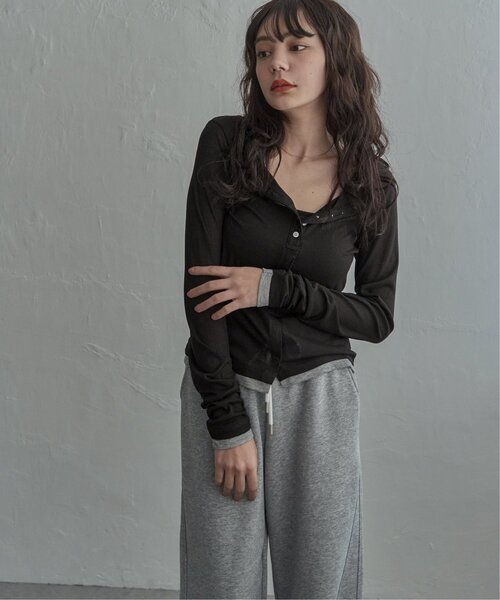 notch.（ノッチ）の「バイカラーシアーリブカーディガン（カーディガン/ボレロ・レディース・イエロー/ブラック/オフホワイト/グレー・M）」の7枚目の写真