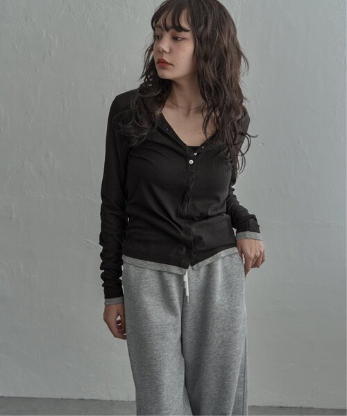 notch.（ノッチ）の「バイカラーシアーリブカーディガン（カーディガン/ボレロ・レディース・イエロー/ブラック/オフホワイト/グレー・M）」の9枚目の写真