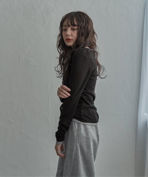 notch.（ノッチ）の「バイカラーシアーリブカーディガン（カーディガン/ボレロ・レディース・イエロー/ブラック/オフホワイト/グレー・M）」の10枚目の写真