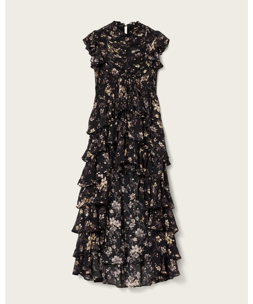 ALLSAINTS（オールセインツ）の「SHAELA FLORAL FRILL MAXI DRESS | SHAELA フローラル フリル マキシ ドレス・ワンピース（ワンピース・レディース・ブラック系その他・4/6/8/10）」の5枚目の写真