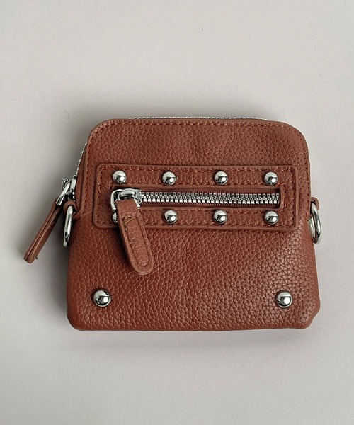 CALIFORNIA OUTFITTERS（カリフォルニア アウトフィッターズ）の「1D10-KR スタッズ付き ミニ チェーンショルダーバッグ ポーチショルダー（ショルダーバッグ・レディース・ブラック/ブラウン・ONESIZE）」の9枚目の写真