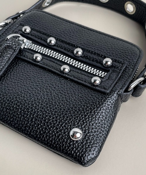 CALIFORNIA OUTFITTERS（カリフォルニア アウトフィッターズ）の「1D10-KR スタッズ付き ミニ チェーンショルダーバッグ ポーチショルダー（ショルダーバッグ・レディース・ブラック/ブラウン・ONESIZE）」の20枚目の写真