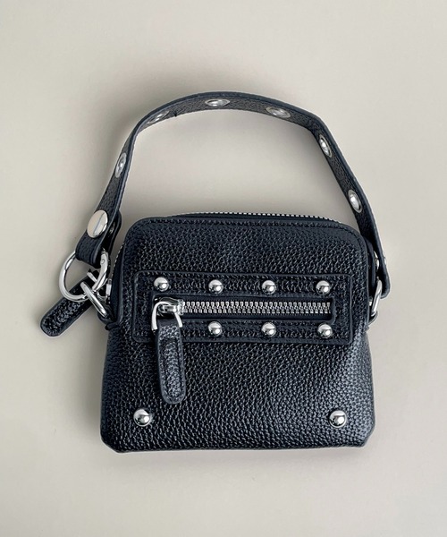 CALIFORNIA OUTFITTERS（カリフォルニア アウトフィッターズ）の「1D10-KR スタッズ付き ミニ チェーンショルダーバッグ ポーチショルダー（ショルダーバッグ・レディース・ブラック/ブラウン・ONESIZE）」の17枚目の写真