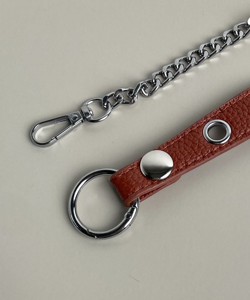 CALIFORNIA OUTFITTERS（カリフォルニア アウトフィッターズ）の「1D10-KR スタッズ付き ミニ チェーンショルダーバッグ ポーチショルダー（ショルダーバッグ・レディース・ブラック/ブラウン・ONESIZE）」の16枚目の写真