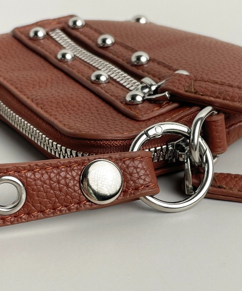 CALIFORNIA OUTFITTERS（カリフォルニア アウトフィッターズ）の「1D10-KR スタッズ付き ミニ チェーンショルダーバッグ ポーチショルダー（ショルダーバッグ・レディース・ブラック/ブラウン・ONESIZE）」の13枚目の写真