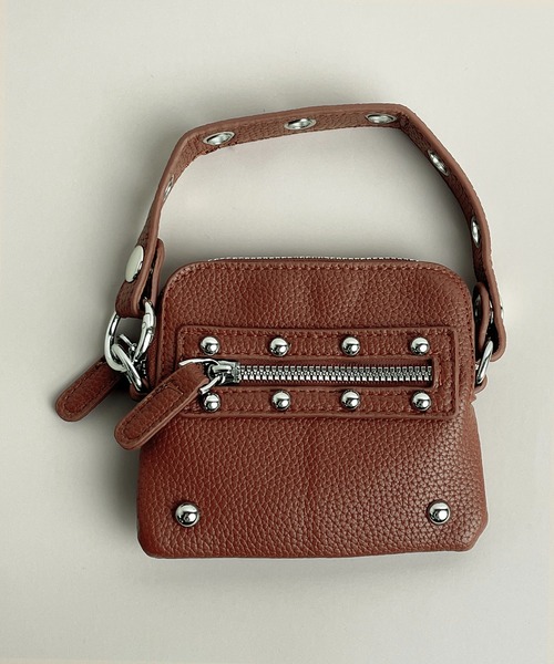 CALIFORNIA OUTFITTERS（カリフォルニア アウトフィッターズ）の「1D10-KR スタッズ付き ミニ チェーンショルダーバッグ ポーチショルダー（ショルダーバッグ・レディース・ブラック/ブラウン・ONESIZE）」の8枚目の写真