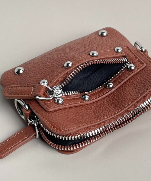 CALIFORNIA OUTFITTERS（カリフォルニア アウトフィッターズ）の「1D10-KR スタッズ付き ミニ チェーンショルダーバッグ ポーチショルダー（ショルダーバッグ・レディース・ブラック/ブラウン・ONESIZE）」の15枚目の写真