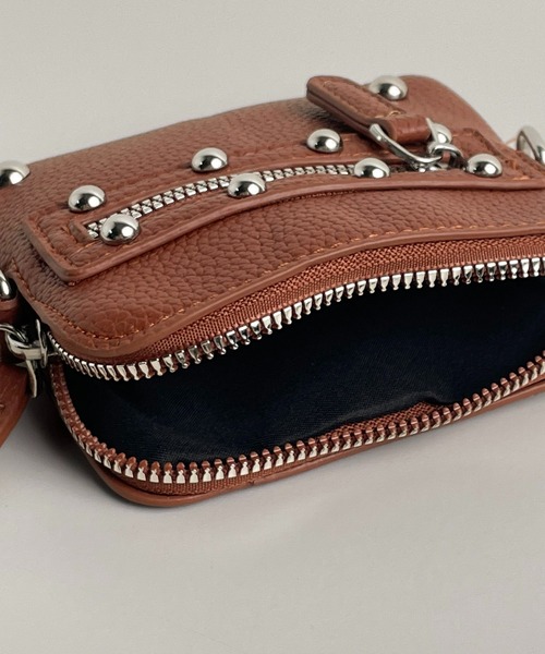 CALIFORNIA OUTFITTERS（カリフォルニア アウトフィッターズ）の「1D10-KR スタッズ付き ミニ チェーンショルダーバッグ ポーチショルダー（ショルダーバッグ・レディース・ブラック/ブラウン・ONESIZE）」の14枚目の写真