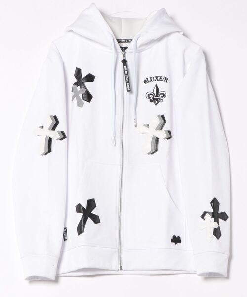 LUXE/R GOLF(ラグジュ ゴルフ)の「(RM)【LUXE/R GOLF】ストレッチ ポンチ クロスワッペン 長袖 ジップパーカー(パーカー・メンズ・ブラック/杢グレー/ホワイト・X-LARGE/LARGE/MEDIUM)」の17枚目の写真