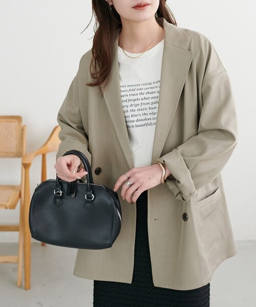 DISCOAT(ディスコート)の「【Enlude】Wブレストテーラードジャケット《ユニセックス》(テーラードジャケット・レディース・グレイッシュベージュ/モカ/ネイビー・FREE/SHORT)」の21枚目の写真