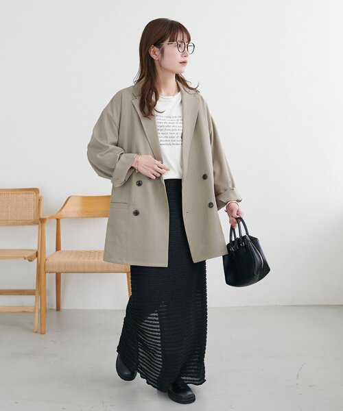 DISCOAT(ディスコート)の「【Enlude】Wブレストテーラードジャケット《ユニセックス》(テーラードジャケット・レディース・グレイッシュベージュ/モカ/ネイビー・FREE/SHORT)」の19枚目の写真