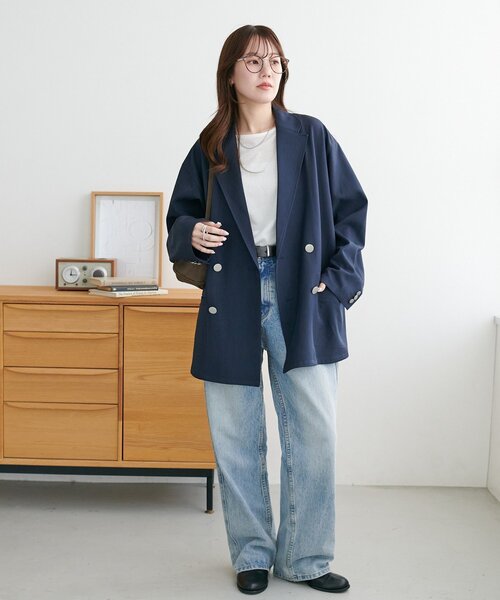 DISCOAT(ディスコート)の「【Enlude】Wブレストテーラードジャケット《ユニセックス》(テーラードジャケット・レディース・グレイッシュベージュ/モカ/ネイビー・FREE/SHORT)」の11枚目の写真