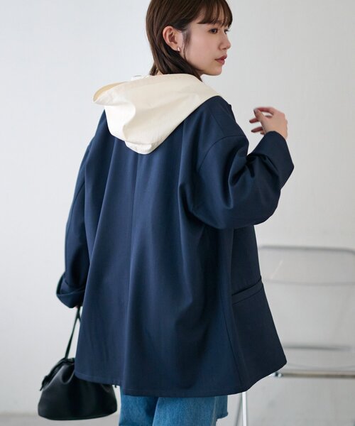 DISCOAT(ディスコート)の「【Enlude】Wブレストテーラードジャケット《ユニセックス》(テーラードジャケット・レディース・グレイッシュベージュ/モカ/ネイビー・FREE/SHORT)」の8枚目の写真