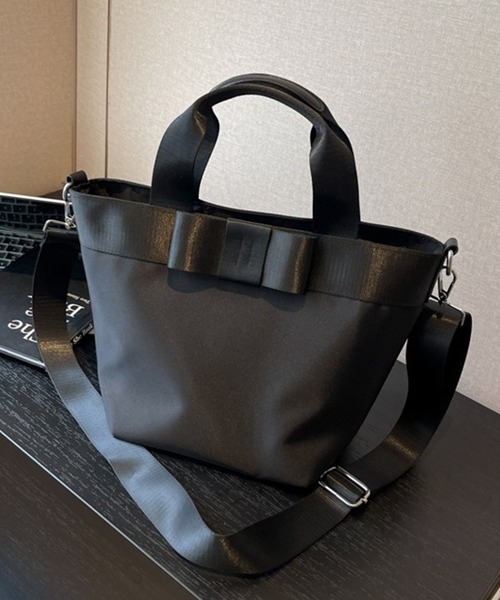 c.u.l（シーユーエル）の「リボン 2way ナイロン クロスショルダーバッグ cula1415（ショルダーバッグ・レディース・ライトベージュ/ブラック/オレンジ・FREE）」の11枚目の写真