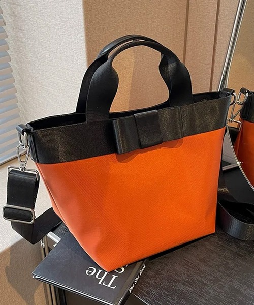 c.u.l（シーユーエル）の「リボン 2way ナイロン クロスショルダーバッグ cula1415（ショルダーバッグ・レディース・ライトベージュ/ブラック/オレンジ・FREE）」の18枚目の写真