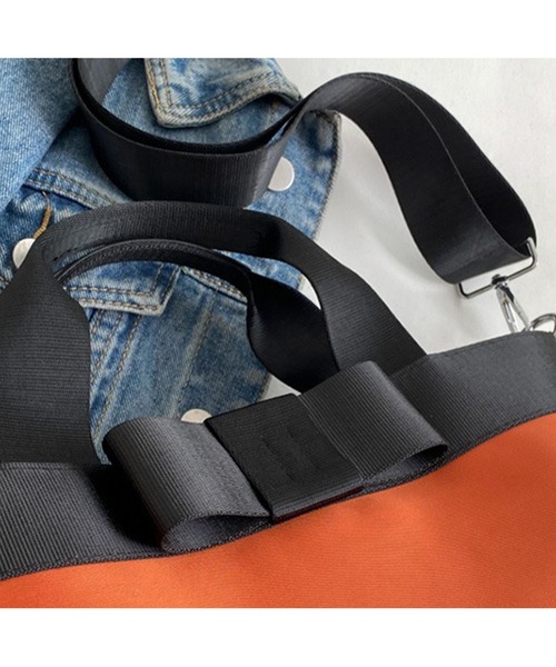 c.u.l（シーユーエル）の「リボン 2way ナイロン クロスショルダーバッグ cula1415（ショルダーバッグ・レディース・ライトベージュ/ブラック/オレンジ・FREE）」の19枚目の写真