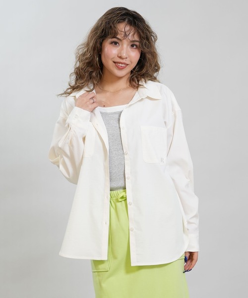 RIKKA FEMME(リッカファム)の「RIKKA FEMME/リッカファム 長袖 シャツ 吸水速乾 UVカット RF6S-2603(シャツ/ブラウス・レディース・ブラック/カーキ/ホワイト/イエロー・FREE)」の1枚目の写真