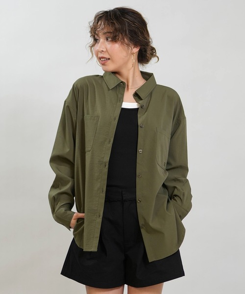 RIKKA FEMME(リッカファム)の「RIKKA FEMME/リッカファム 長袖 シャツ 吸水速乾 UVカット RF6S-2603(シャツ/ブラウス・レディース・ブラック/カーキ/ホワイト/イエロー・FREE)」の3枚目の写真