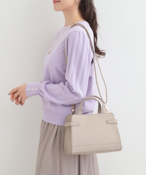 SHOO・LA・RUE（シューラルー）の「【2WAY】サイドベルトが上品 ミニトートバッグ（ショルダーバッグ・レディース・グレー/ブルー/ブラック・00）」の21枚目の写真