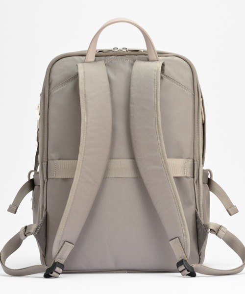 W&.Day/Night(ダブルアンド デイナイト)の「リュックサック リッカ スクエアリュック2 15L A4サイズ 14インチPC ボトルホルダー 19152(バックパック/リュック・レディース・アッシュブラウン/スモークピンク/ブラック・FREE)」の7枚目の写真