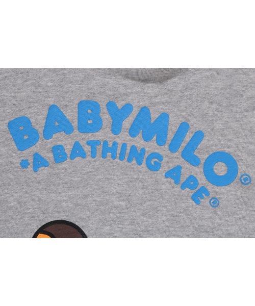 A BATHING APE（アベイシングエイプ）の「BABY MILO PULLOVER HOODIE（パーカー・キッズ・グレー/レッド・130）」の6枚目の写真