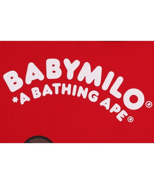 A BATHING APE（アベイシングエイプ）の「BABY MILO PULLOVER HOODIE（パーカー・キッズ・グレー/レッド・130）」の7枚目の写真