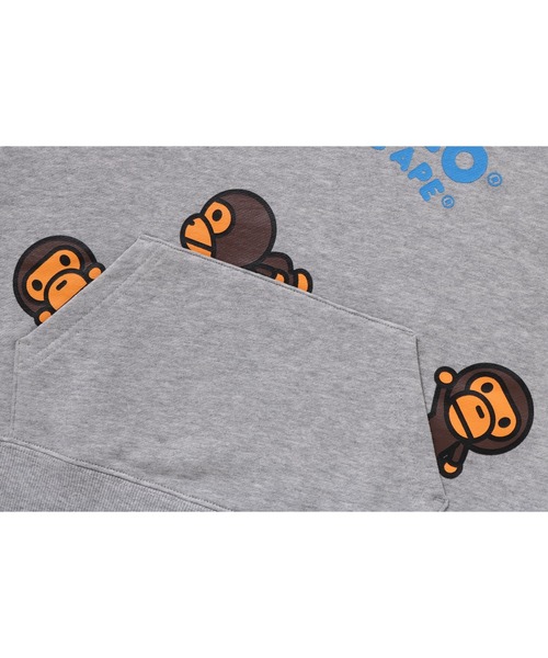 A BATHING APE（アベイシングエイプ）の「BABY MILO PULLOVER HOODIE（パーカー・キッズ・グレー/レッド・130）」の8枚目の写真