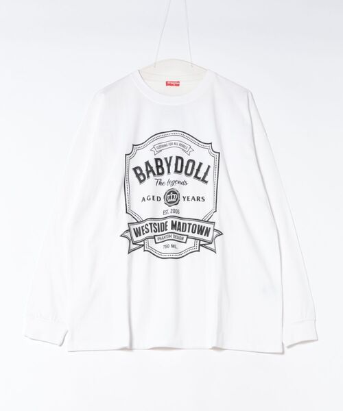 BABYDOLL(ベビードール)の「親子お揃い ロックフューエルロンT 1393A(Tシャツ/カットソー・レディース・ホワイト/ブラック・ユニセックスS/ユニセックスM/ユニセックスL/ユニセックスXL)」の1枚目の写真