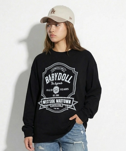 BABYDOLL(ベビードール)の「親子お揃い ロックフューエルロンT 1393A(Tシャツ/カットソー・レディース・ホワイト/ブラック・ユニセックスS/ユニセックスM/ユニセックスL/ユニセックスXL)」の2枚目の写真