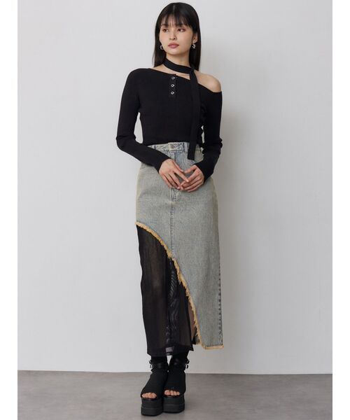 MURUA（ムルーア）の「ダブルベルトソックブーツサンダル（ブーツ・レディース・ブラック・22.5/24.5/23.5）」の5枚目の写真