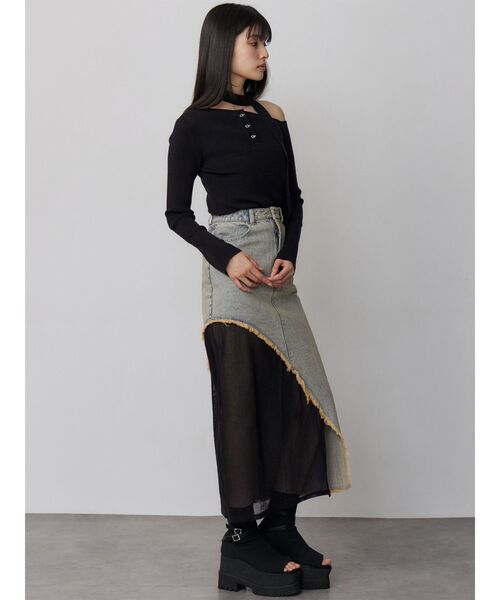 MURUA（ムルーア）の「ダブルベルトソックブーツサンダル（ブーツ・レディース・ブラック・22.5/24.5/23.5）」の6枚目の写真