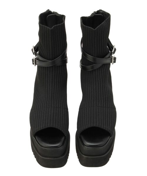 MURUA（ムルーア）の「ダブルベルトソックブーツサンダル（ブーツ・レディース・ブラック・22.5/24.5/23.5）」の10枚目の写真