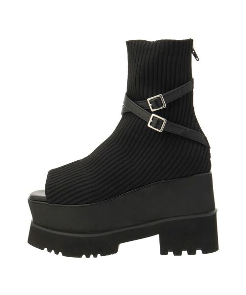 MURUA（ムルーア）の「ダブルベルトソックブーツサンダル（ブーツ・レディース・ブラック・22.5/24.5/23.5）」の11枚目の写真