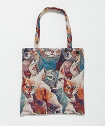 Revo.（レボ）の「Revo. ヴィンテージライク ゴブラン織り アニマル キャット 猫柄 トートバッグ（トートバッグ）」