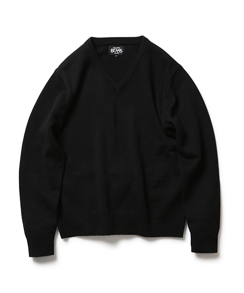 BEAMS（ビームス）の「＜WEB限定＞BEAMS / NEW STANDARD ミリタリーVネックセーター（ニット/セーター・メンズ・オフホワイト/チャコールグレー/ブラック・X-LARGE/LARGE/SMALL/MEDIUM）」の4枚目の写真