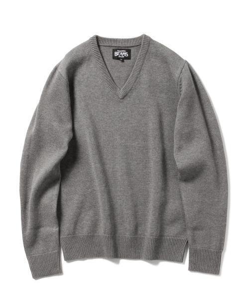 BEAMS（ビームス）の「＜WEB限定＞BEAMS / NEW STANDARD ミリタリーVネックセーター（ニット/セーター・メンズ・オフホワイト/チャコールグレー/ブラック・X-LARGE/LARGE/SMALL/MEDIUM）」の19枚目の写真