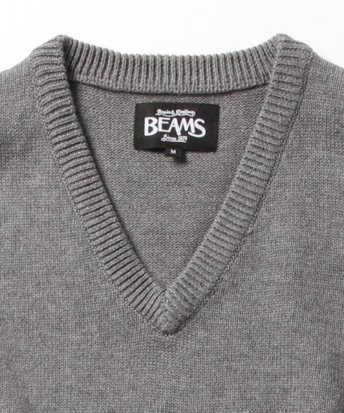 BEAMS（ビームス）の「＜WEB限定＞BEAMS / NEW STANDARD ミリタリーVネックセーター（ニット/セーター・メンズ・オフホワイト/チャコールグレー/ブラック・X-LARGE/LARGE/SMALL/MEDIUM）」の16枚目の写真