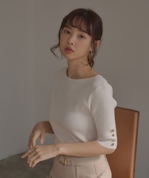 ニット ボートネック」に該当するホワイト/白色系のファッション通販