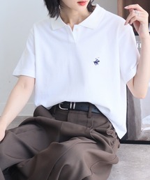 【Beverly Hills Polo Club/ビバリーヒルズ ポロクラブ】ワンポイント ロゴ刺繍 半袖 ポロシャツ(S:クロップド丈 / M:ミドル丈)