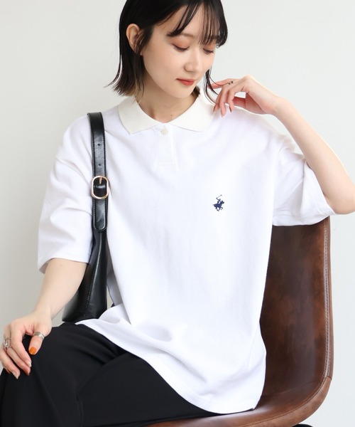 BEVERLY HILLS POLO CLUB(ビバリーヒルズポロクラブ)の「【Bevery Hills Polo Club/ビバリーヒルズ ポロクラブ】ワンポイント ロゴ刺繍 半袖 ポロシャツ(ポロシャツ・レディース・ホワイト/ブラック/ホワイト系その他/ネイビー・S/M)」の17枚目の写真