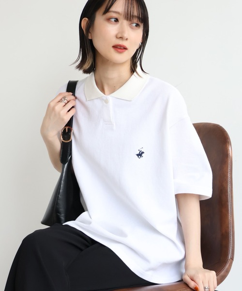 BEVERLY HILLS POLO CLUB(ビバリーヒルズポロクラブ)の「【Bevery Hills Polo Club/ビバリーヒルズ ポロクラブ】ワンポイント ロゴ刺繍 半袖 ポロシャツ(ポロシャツ・レディース・ホワイト/ブラック/ホワイト系その他/ネイビー・S/M)」の13枚目の写真